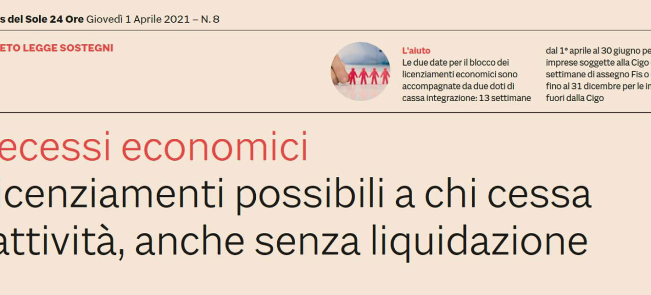Licenziamenti possibili a chi cessa l'attività, anche senza liquidazione