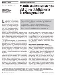 Manifesta insussistenza del GMO: obbligatoria la reintegrazione