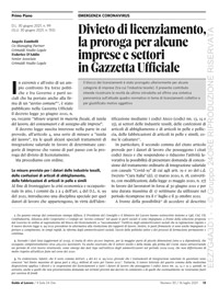Divieto di licenziamento, la proroga per alcune imprese e settori in Gazzetta Ufficiale