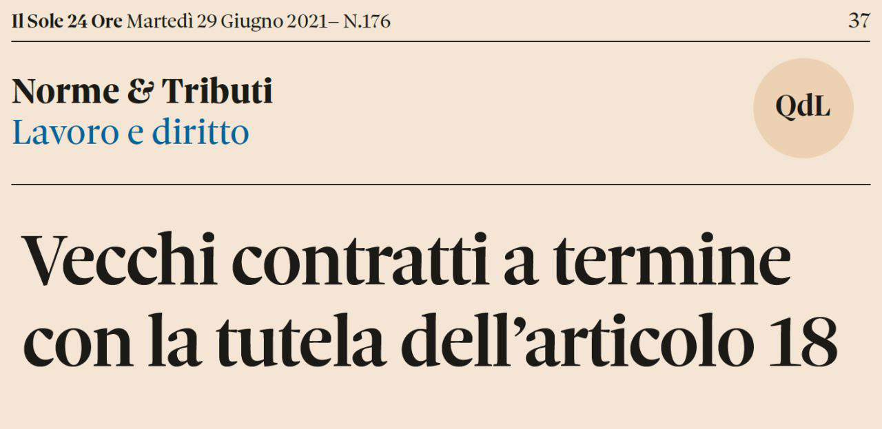 Vecchi contratti a termine con la tutela dell'articolo 18