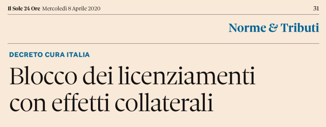 Blocco dei licenziamenti con effetti collaterali